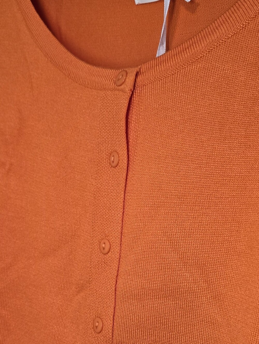 Grace Karin Orange Knit Button-Front Cardigan Sweater - Picture 2 of 3